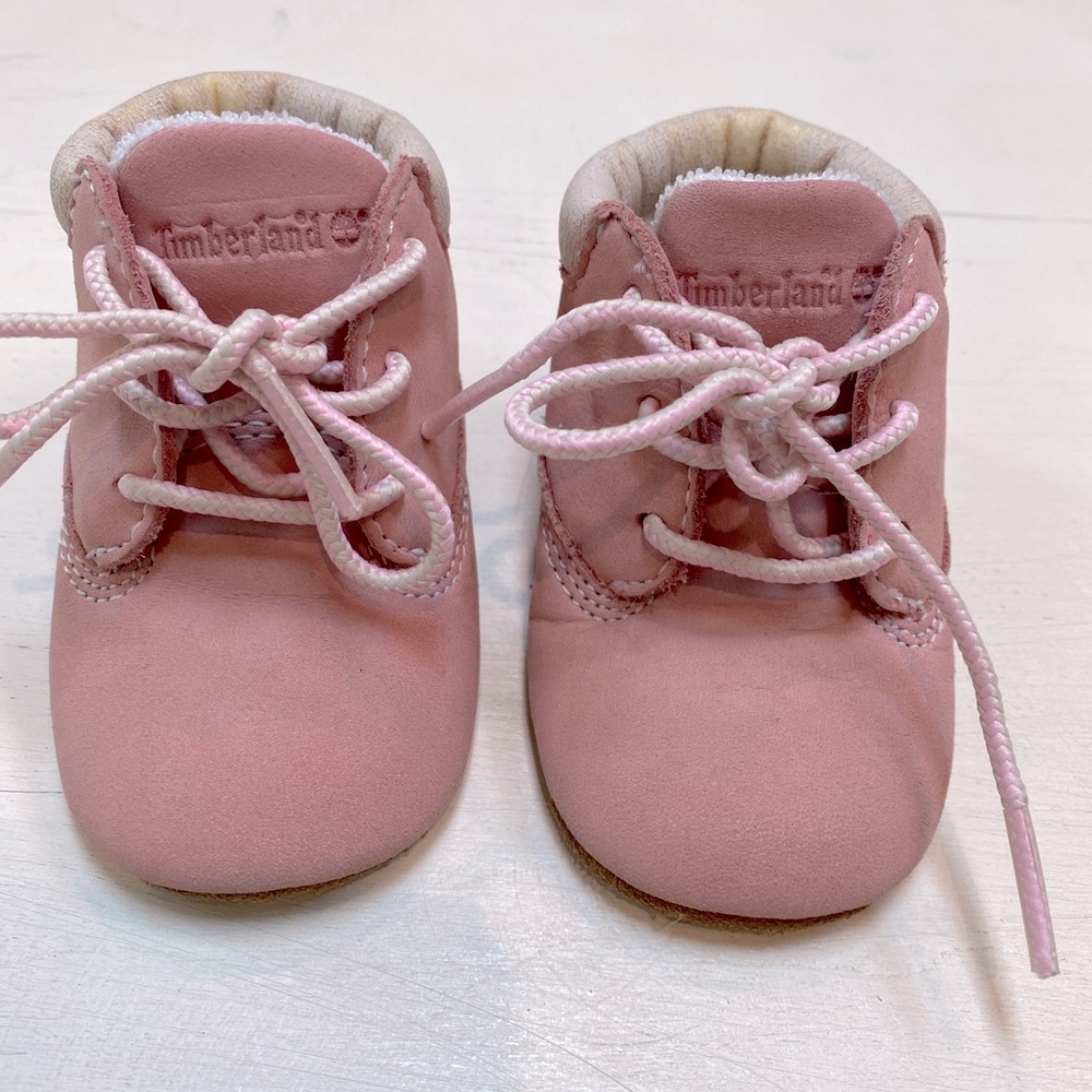 Newborn pink Timberland booties size 2